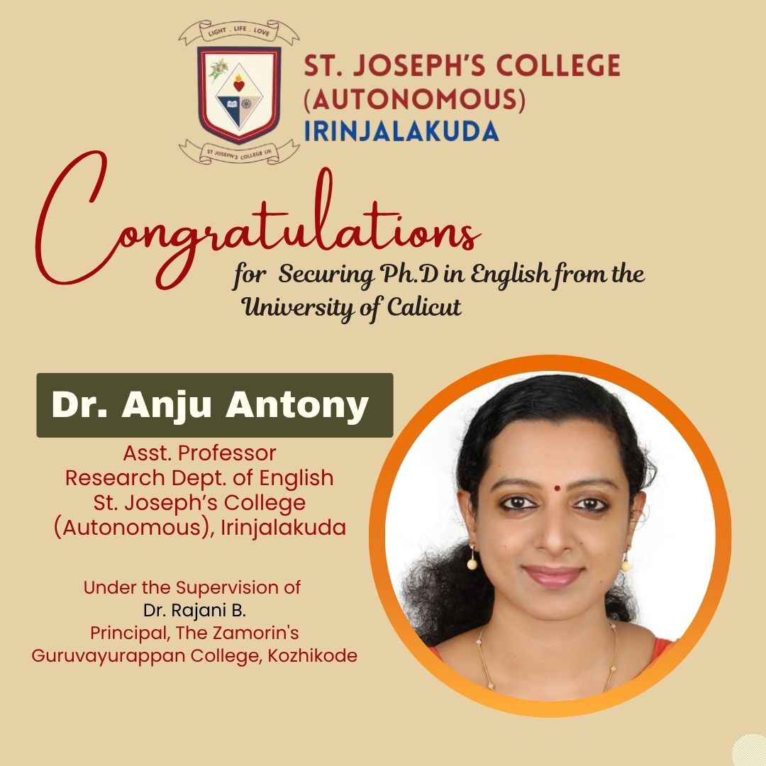Dr. Anju Antony Earns Ph.D – Celebrating Academic Excellence